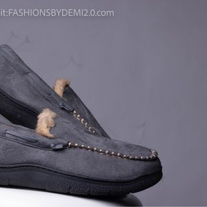 Mens Gray Slippers Size 12  New